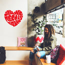 Valentines Day Vinyl Wall Art Decal - All You Need is Love Heart Shape - 20" x 23" - Valentine’s Home Living Room Bedroom Sticker - Indoor Outdoor Positive Office Apartment Decor (20" x 23"; Red) 3