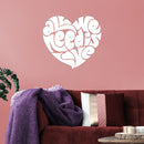 Valentines Day Vinyl Wall Art Decal - All You Need is Love Heart Shape - 20" x 23" - Valentine’s Home Living Room Bedroom Sticker - Indoor Outdoor Positive Office Apartment Decor (20" x 23"; White) 1