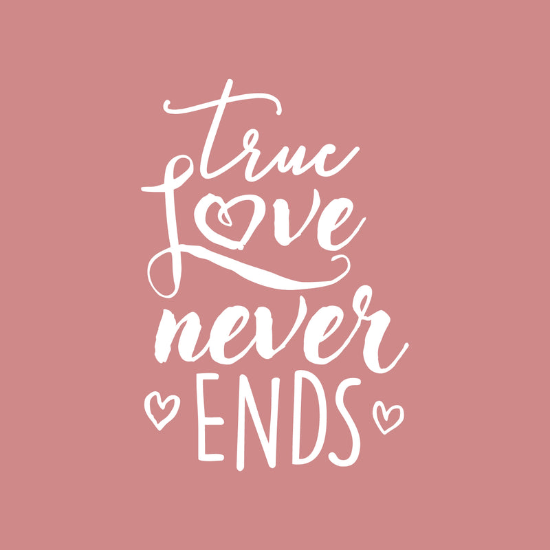 Valentines Day Vinyl Wall Art Decal - True Love Never Ends - 31" x 21" - Valentine’s Home Living Room Bedroom Sticker - Indoor Outdoor Positive Household Couples Apartment Decor (31" x 21"; White) 4