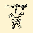 Vinyl Wall Art Decal - Monkey Hanging On Branch - 4" x 3" - Fun Decor for Light Switch Kids Boy Girl Bedroom Decor for Light Switch - Laptop Computer Peel and Stick Sticker Designs 1