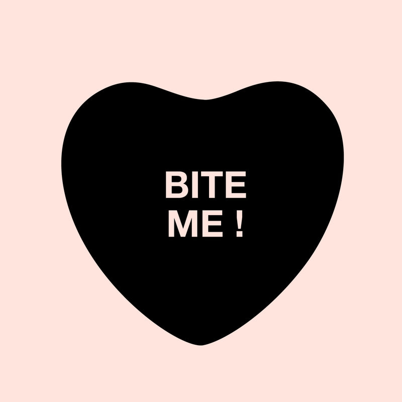 Valentines Day Vinyl Wall Art Decal - Bite Me Heart Candy - Valentine’s Home Living Room Bedroom Sticker - Indoor Outdoor Positive Household Couples Apartment Decor (10" x 11"; Black) 1