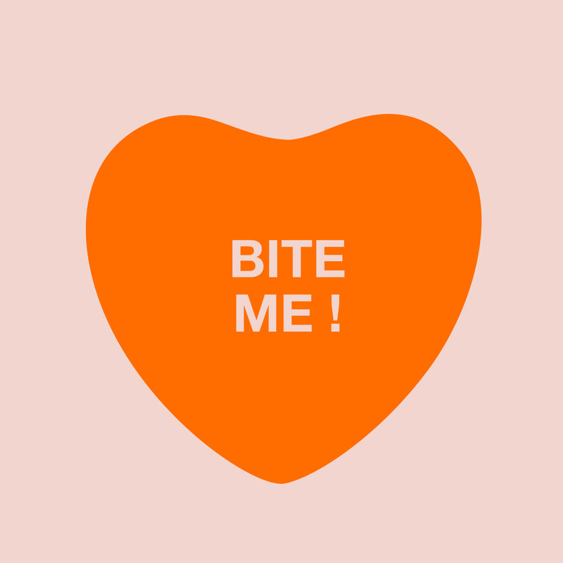 Valentines Day Vinyl Wall Art Decal - Bite Me Heart Candy - 10" x 11" - Valentine’s Home Living Room Bedroom Sticker - Indoor Outdoor Positive Household Couples Apartment Decor (10" x 11"; Orange) 4