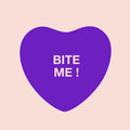 Valentines Day Vinyl Wall Art Decal - Bite Me Heart Candy - 10" x 11" - Valentine’s Home Living Room Bedroom Sticker - Indoor Outdoor Positive Household Couples Apartment Decor (10" x 11"; Purple) 1