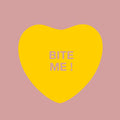 Valentines Day Vinyl Wall Art Decal - Bite Me Heart Candy - 10" x 11" - Valentine’s Home Living Room Bedroom Sticker - Indoor Outdoor Positive Household Couples Apartment Decor (10" x 11"; Yellow) 1