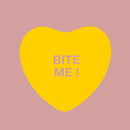 Valentines Day Vinyl Wall Art Decal - Bite Me Heart Candy - 10" x 11" - Valentine’s Home Living Room Bedroom Sticker - Indoor Outdoor Positive Household Couples Apartment Decor (10" x 11"; Yellow) 1