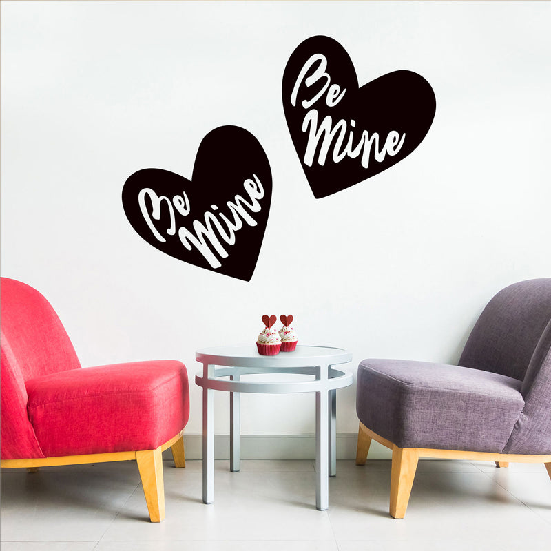 Valentines Day Vinyl Wall Art Decal - Be Mine - 22.5" x 22.5" - Valentine’s Heart Home Living Room Bedroom Sticker - Cute Couples Indoor Outdoor Apartment Coffee Shop Decor (22.5" x 22.5"; Black) 3