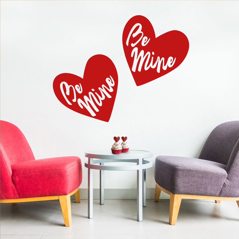 Valentines Day Vinyl Wall Art Decal - Be Mine - 22.5" x 22.5" - Valentine’s Heart Home Living Room Bedroom Sticker - Cute Couples Indoor Outdoor Apartment Coffee Shop Decor (22.5" x 22.5"; Red) 3