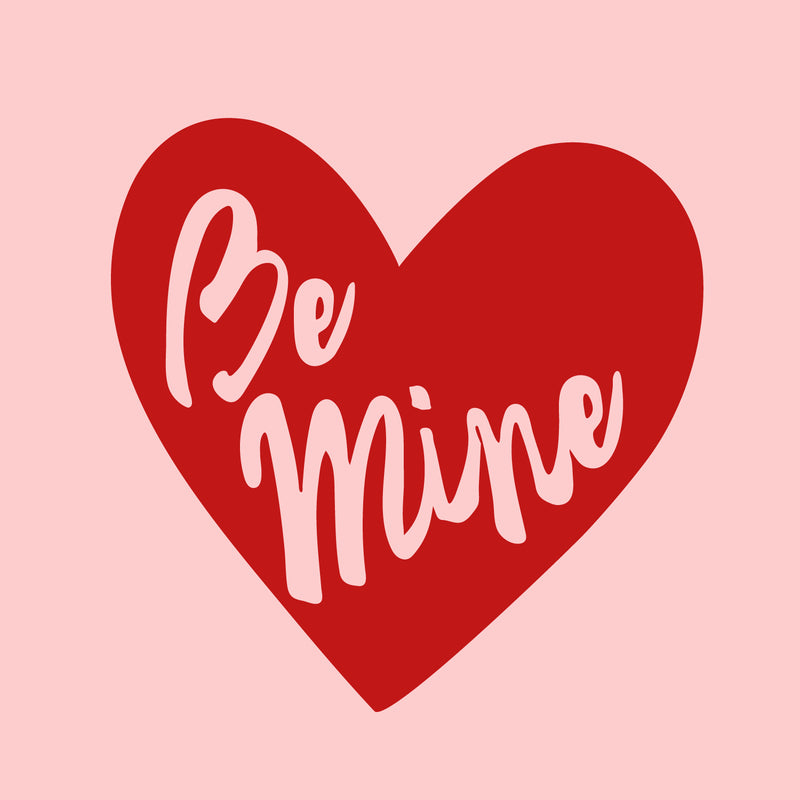 Valentines Day Vinyl Wall Art Decal - Be Mine - 22.5" x 22.5" - Valentine’s Heart Home Living Room Bedroom Sticker - Cute Couples Indoor Outdoor Apartment Coffee Shop Decor (22.5" x 22.5"; Red) 1