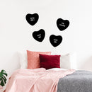 Set of 4 Valentines Day Vinyl Wall Art Decal - Assorted Heart Candies - Each - Valentine’s Home Living Room Bedroom Fun Indoor Outdoor Apartment Coffee Shop Decor (Each; Black) 3