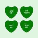 Set of 4 Valentines Day Vinyl Wall Art Decal - Assorted Heart Candies - Each - Valentine’s Home Living Room Bedroom Fun Indoor Outdoor Apartment Coffee Shop Decor (Each; Black) 5