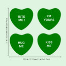 Set of 4 Valentines Day Vinyl Wall Art Decal - Assorted Heart Candies - 10" x 11" Each - Valentine’s Home Living Room Bedroom Fun Indoor Outdoor Apartment Coffee Shop Decor (10" x 11" Each; Green) 2