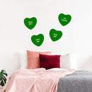 Set of 4 Valentines Day Vinyl Wall Art Decal - Assorted Heart Candies - 10" x 11" Each - Valentine’s Home Living Room Bedroom Fun Indoor Outdoor Apartment Coffee Shop Decor (10" x 11" Each; Green) 3
