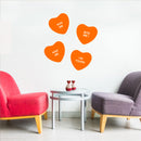 Set of 4 Valentines Day Vinyl Wall Art Decal - Assorted Heart Candies - 10" x 11" Each - Valentine’s Home Living Room Bedroom Fun Indoor Outdoor Apartment Coffee Shop Decor (10" x 11" Each; Orange) 3