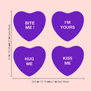 Set of 4 Valentines Day Vinyl Wall Art Decal - Assorted Heart Candies - 10" x 11" Each - Valentine’s Home Living Room Bedroom Fun Indoor Outdoor Apartment Coffee Shop Decor (10" x 11" Each; Purple) 2