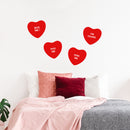 Set of 4 Valentines Day Vinyl Wall Art Decal - Assorted Heart Candies - 10" x 11" Each - Valentine’s Home Living Room Bedroom Fun Indoor Outdoor Apartment Coffee Shop Decor (10" x 11" Each; Red) 2