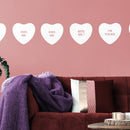 Set of 4 Valentines Day Vinyl Wall Art Decal - Assorted Heart Candies - 10" x 11" Each - Valentine’s Home Living Room Bedroom Fun Indoor Outdoor Apartment Coffee Shop Decor (10" x 11" Each; White) 2