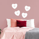 Set of 4 Valentines Day Vinyl Wall Art Decal - Assorted Heart Candies - 10" x 11" Each - Valentine’s Home Living Room Bedroom Fun Indoor Outdoor Apartment Coffee Shop Decor (10" x 11" Each; White) 3