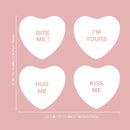 Set of 4 Valentines Day Vinyl Wall Art Decal - Assorted Heart Candies - 10" x 11" Each - Valentine’s Home Living Room Bedroom Fun Indoor Outdoor Apartment Coffee Shop Decor (10" x 11" Each; White) 4