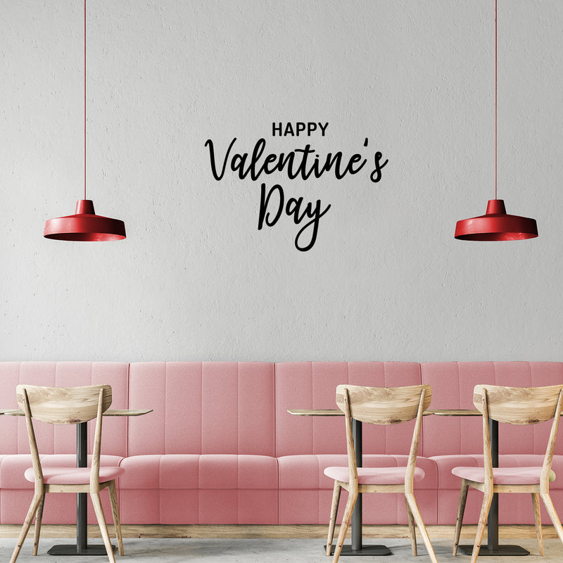 Valentines Day Vinyl Wall Art Decal - Happy Valentine’s Day - 16" x 23" - Modern Quote Home Living Room Bedroom Sticker - Trendy Indoor Outdoor Apartment Office Work Store Decor (16 x 23; Black) 3