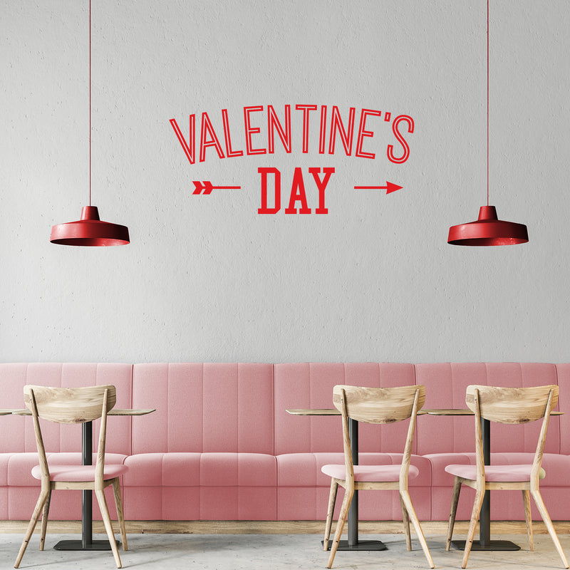 Valentines Day Vinyl Wall Art Decal - Valentine’s Day - 11" x 25" - Modern Arrow Quote Home Living Room Bedroom Sticker - Trendy Indoor Outdoor Apartment Office Work Store Decor (11" x 25"; Red) 3