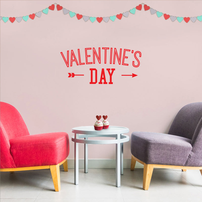 Valentines Day Vinyl Wall Art Decal - Valentine’s Day - 11" x 25" - Modern Arrow Quote Home Living Room Bedroom Sticker - Trendy Indoor Outdoor Apartment Office Work Store Decor (11" x 25"; Red) 4