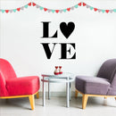Valentines Day Vinyl Wall Art Decal - Love - Modern Love Heart Trendy Home Living Room Bedroom Sticker - Cute Indoor Outdoor Quote for Office Workplace Apartment Decor (10" x 20"; Black) 2