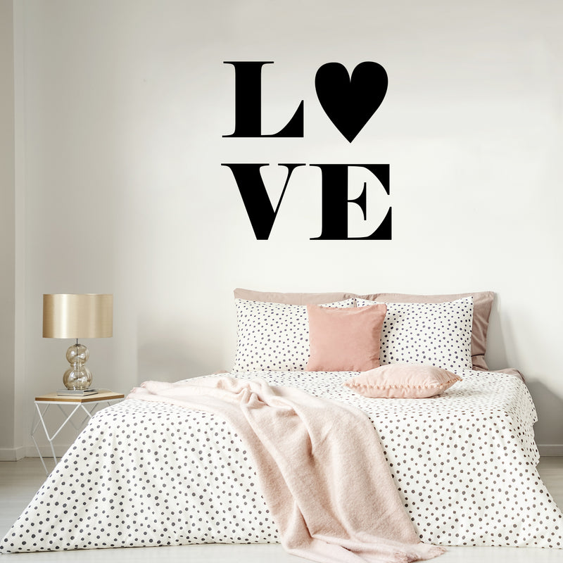 Valentines Day Vinyl Wall Art Decal - Love - Modern Love Heart Trendy Home Living Room Bedroom Sticker - Cute Indoor Outdoor Quote for Office Workplace Apartment Decor (10" x 20"; Black) 3