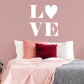 Valentines Day Vinyl Wall Art Decal - Love - 24" x 23" - Valentine’s Cute Quote for Home Living Room Bedroom Sticker - Trendy Couples Indoor Outdoor Apartment Office Work Decor (24" x 23"; White) 1