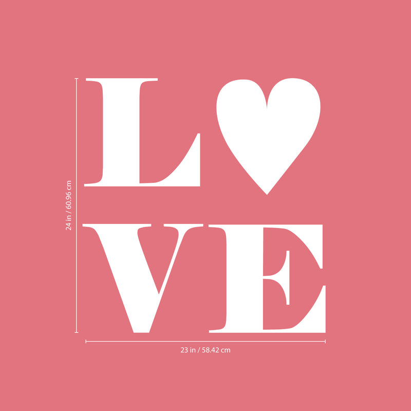 Valentines Day Vinyl Wall Art Decal - Love - 24" x 23" - Valentine’s Cute Quote for Home Living Room Bedroom Sticker - Trendy Couples Indoor Outdoor Apartment Office Work Decor (24" x 23"; White) 2