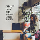 Vinyl Wall Art Decal - To Do List Dream Love Tolerate Respect Be Happy - 22. Positive Modern Bedroom Apartment Decor - Motivational Indoor Outdoor Home Living Room Office Life Quotes 3