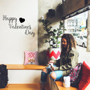 Valentines Day Vinyl Wall Art Decal - Happy Valentine’s Day - 15" x 23" - Valentine’s Lovers Heart Decor Romantic Couples Home Living Room Bedroom Apartment Indoor Work Sticker (15" x 23"; Black) 2
