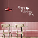 Valentines Day Vinyl Wall Art Decal - Happy Valentine’s Day - 15" x 23" - Valentine’s Lovers Heart Decor Romantic Couples Home Living Room Bedroom Apartment Indoor Work Sticker (15" x 23"; White) 2