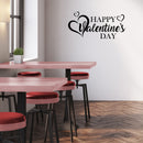 Valentines Day Vinyl Wall Art Decal - Happy Valentine’s Day - Valentine’s Lovers Hearts Decor Romantic Couples Home Living Room Bedroom Apartment Indoor Work Sticker (11" x 23"; Black) 1