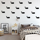 Set of 16 Vinyl Wall Art Decals - Whales - Each - Fun Ocean Home Bedroom Living Room Apartment Nursery Playroom - Cute Little Kids Toddler Teens Indoor Outdoor Decor (Each; Black) 4
