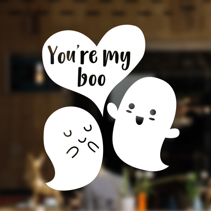 Valentines Day Vinyl Wall Art Decal - You’re My Boo - 27" x 23" - Valentine’s Ghosts Lovers Hearts Decor Cute Romantic Couples Home Living Room Bedroom Apartment Indoor Sticker (27" x 23"; White) 3