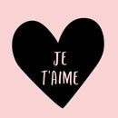 Valentines Day Vinyl Wall Art Decal - Je T’Aime - - Valentine’s Heart Lovers Decor Cute Romantic Couples Home Living Room Bedroom Apartment Indoor Sticker (; Black) 3