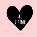 Valentines Day Vinyl Wall Art Decal - Je T’Aime - - Valentine’s Heart Lovers Decor Cute Romantic Couples Home Living Room Bedroom Apartment Indoor Sticker (; Black) 4
