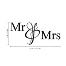 Vinyl Wall Art Decal - Mr & Mrs - 20" x 45.5" - Couples Wedding Reception Home Adhesive Sticker - Marriage Wedlock of Love Living Room Bedroom Decor Stickers (20" x 45.5"; Black) 4