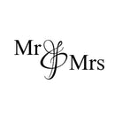 Vinyl Wall Art Decal - Mr & Mrs - 20" x 45.5" - Couples Wedding Reception Home Adhesive Sticker - Marriage Wedlock of Love Living Room Bedroom Decor Stickers (20" x 45.5"; Black) 1