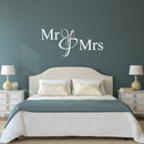 Vinyl Wall Art Decal - Mr & Mrs - 20" x 45.5" - Couples Wedding Reception Home Adhesive Sticker - Marriage Wedlock of Love Living Room Bedroom Decor Stickers (20" x 45.5"; White) 2