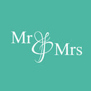 Vinyl Wall Art Decal - Mr & Mrs - 20" x 45.5" - Couples Wedding Reception Home Adhesive Sticker - Marriage Wedlock of Love Living Room Bedroom Decor Stickers (20" x 45.5"; White) 1