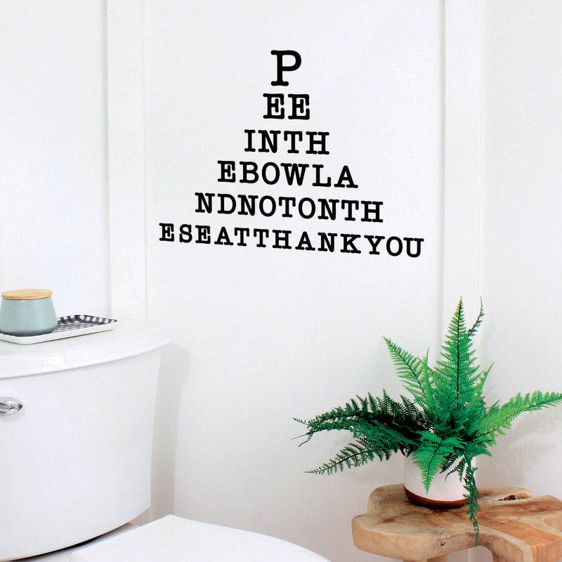 Vinyl Wall Art Decal - Pee In The Bowl And Not On The Seat - Witty Adult Humor Home Living Room Bedroom Bathroom Sticker Decoration - Modern Family Household Apartment Adhesive 2