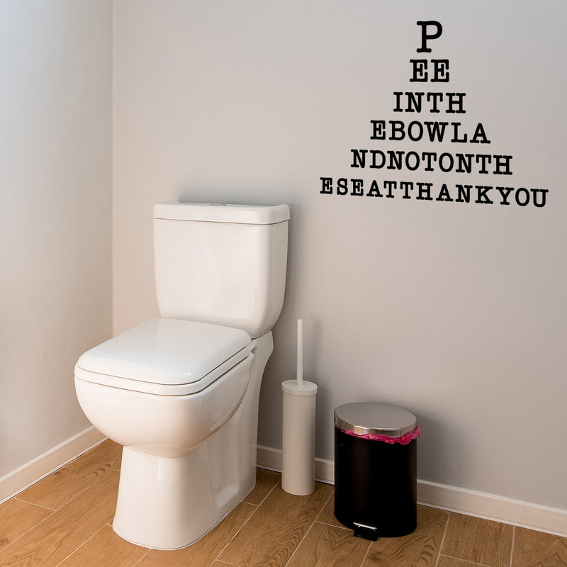 Vinyl Wall Art Decal - Pee In The Bowl And Not On The Seat - Witty Adult Humor Home Living Room Bedroom Bathroom Sticker Decoration - Modern Family Household Apartment Adhesive 3