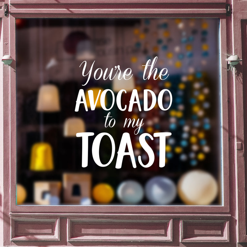 Vinyl Wall Art Decal - You’re The Avocado to My Toast - 26" x 23" - Sweet Cute Couples Romantic Quotes Decor - Corny Family Home Living Room Bedroom Apartment Kitchen Sticker (26" x 23"; White) 4