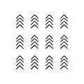 Set of 12 Vinyl Wall Art Decals - Arrows - Each - Modern Sticker Pattern For Home Office Bedroom Nursery Living Room - Urban Lifestyle Minimalist Playroom Apartment Decor (each; Black) 5