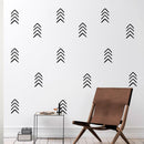 Set of 12 Vinyl Wall Art Decals - Arrows - 8" x 4" Each - Modern Sticker Pattern For Home Office Bedroom Nursery Living Room - Urban Lifestyle Minimalist Playroom Apartment Decor (8" x 4" each; Black) 2