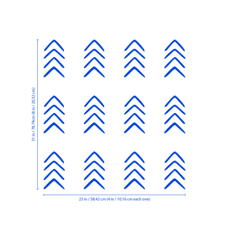 Set of 12 Vinyl Wall Art Decals - Arrows - 8" x 4" Each - Modern Sticker Pattern For Home Office Bedroom Nursery Living Room - Urban Lifestyle Minimalist Playroom Apartment Decor (8" x 4" each; Black) 3