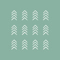 Set of 12 Vinyl Wall Art Decals - Arrows - 8" x 4" Each - Modern Sticker Pattern For Home Office Bedroom Nursery Living Room - Urban Lifestyle Minimalist Playroom Apartment Decor (8" x 4" each; White) 1