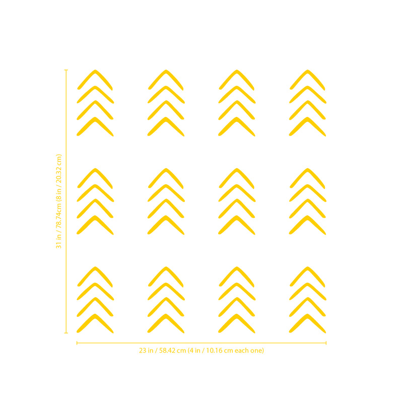 Set of 12 Vinyl Wall Art Decals - Arrows - 8" x 4" Each - Modern Sticker Pattern For Home Office Bedroom Nursery Living Room - Urban Lifestyle Minimalist Playroom Apartment Decor (8" x 4" each; Black) 3