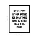 Vinyl Wall Art Decal - Be Selective In Your Battles - 22. Positive Motivational Life Quote For Home Bedroom Office Decor - Modern Workplace Apartment Living Room Quotes 4